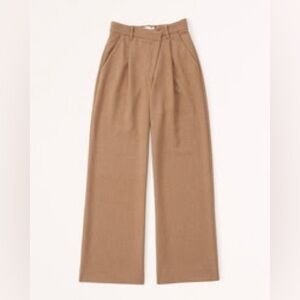 Abercrombie Tailored Ultra-Wide Leg Trouser - NWT Size 14 / 32, Brown/Khaki